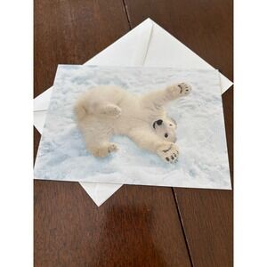 Polar Bear Christmas Winter Holiday Blessing and Wishes Christmas Greeting Card